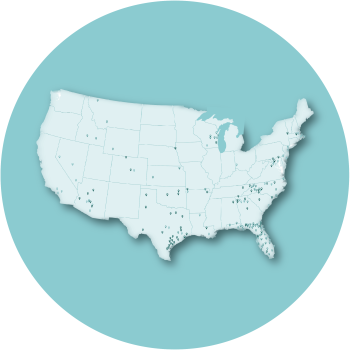 U.S. map pointing counties with 287(g) agreements. 
